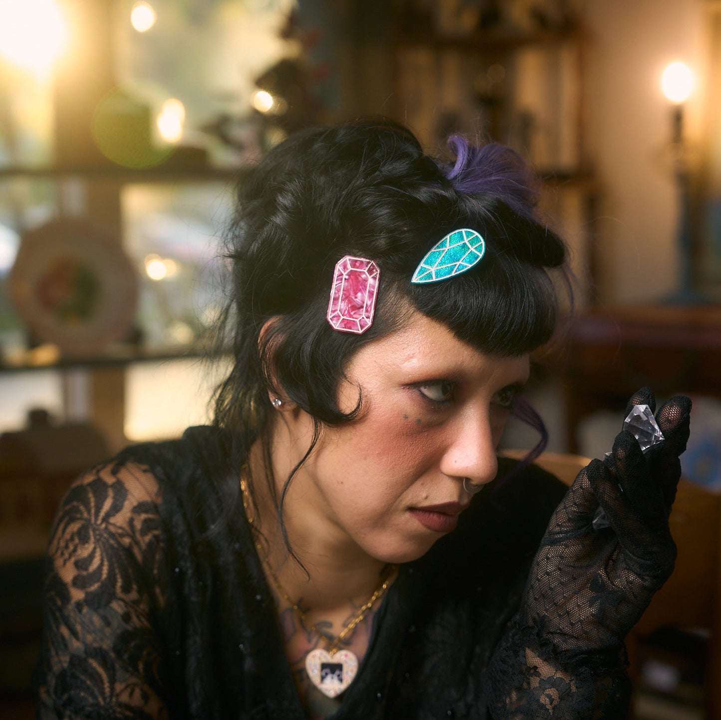 Gemstones Hair Clip Set