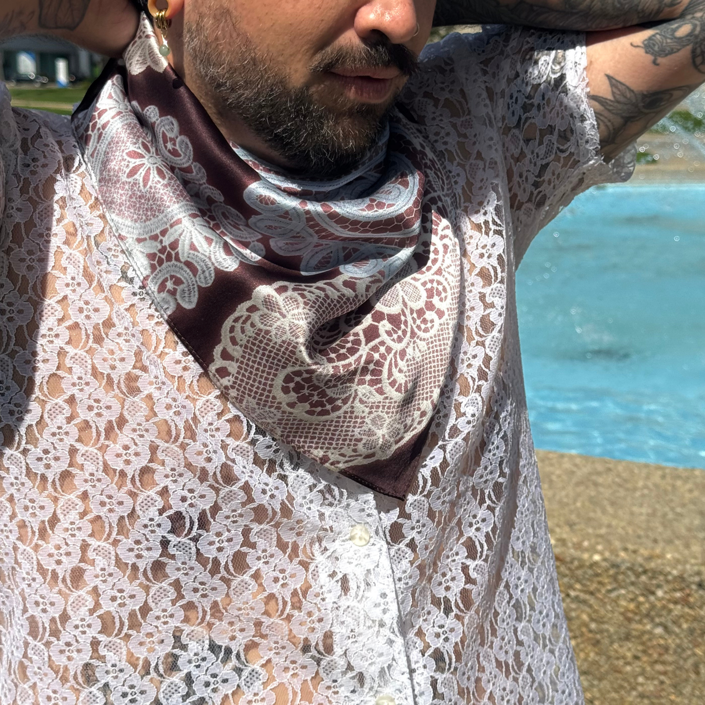 Vintage Doily Silk Scarf