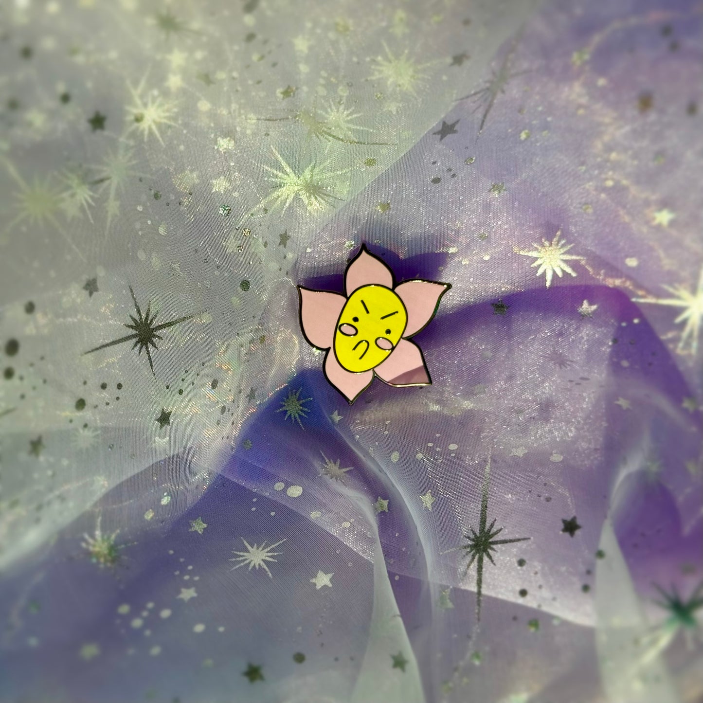 Grumpy Flower Enamel Pin