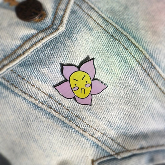 Grumpy Flower Enamel Pin