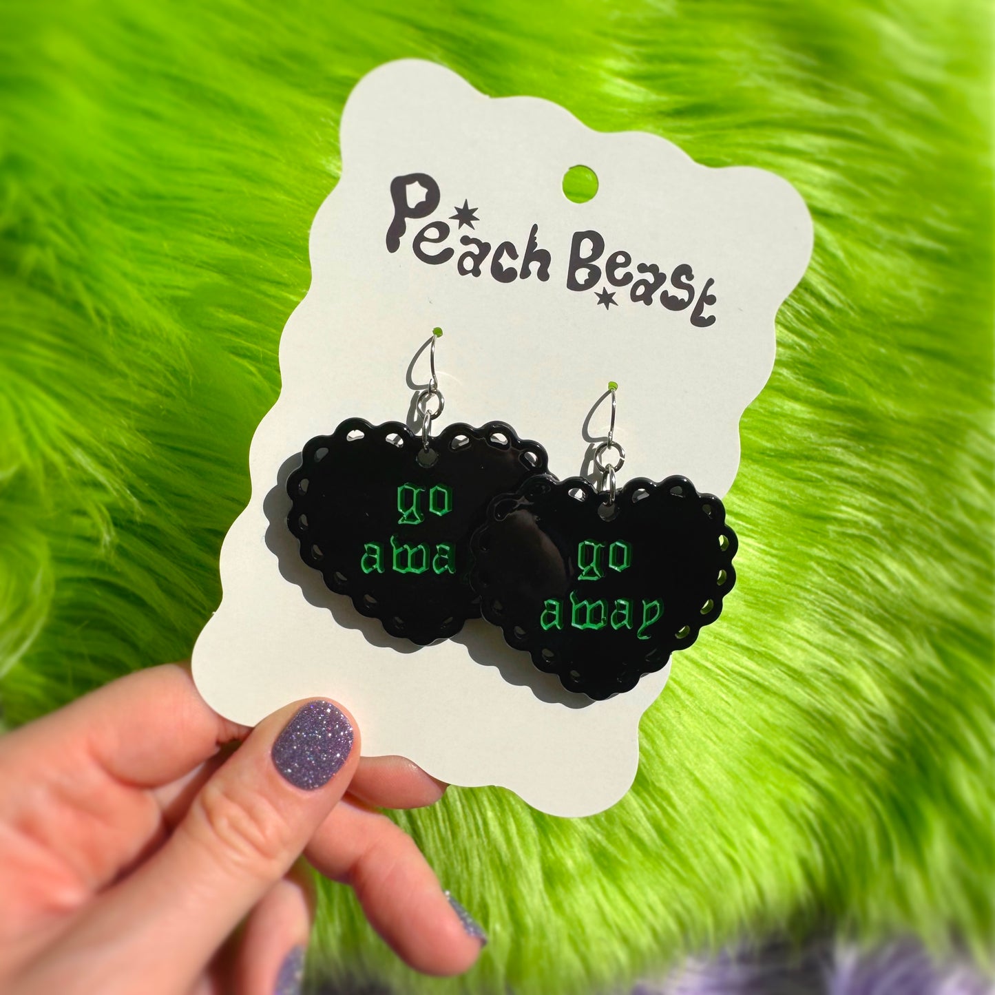 Go Away Heart Earrings