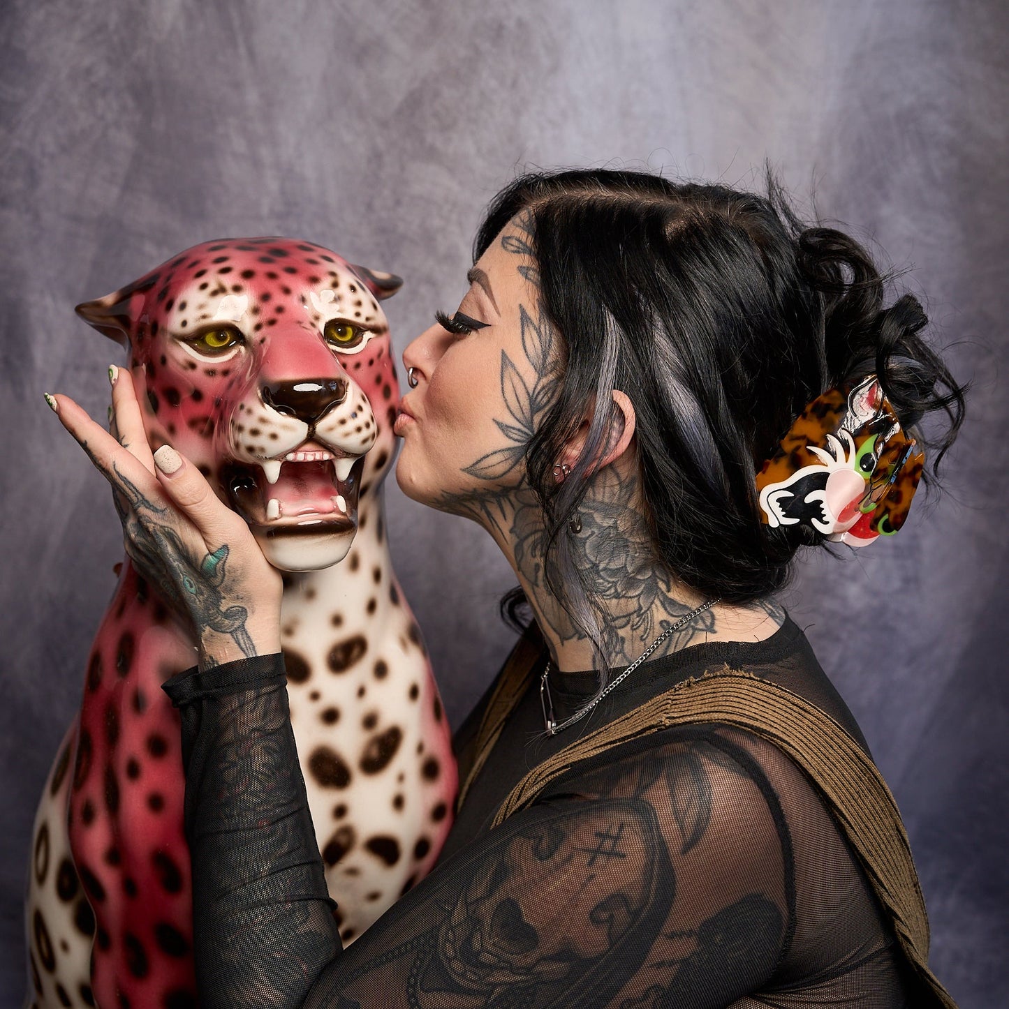 Leopard Head Hair Claw