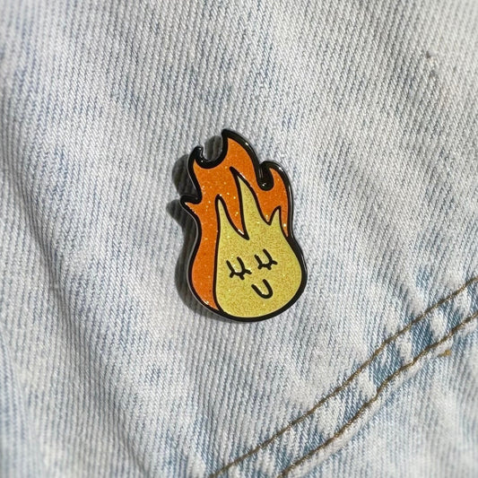 Happy Flame Enamel Pin