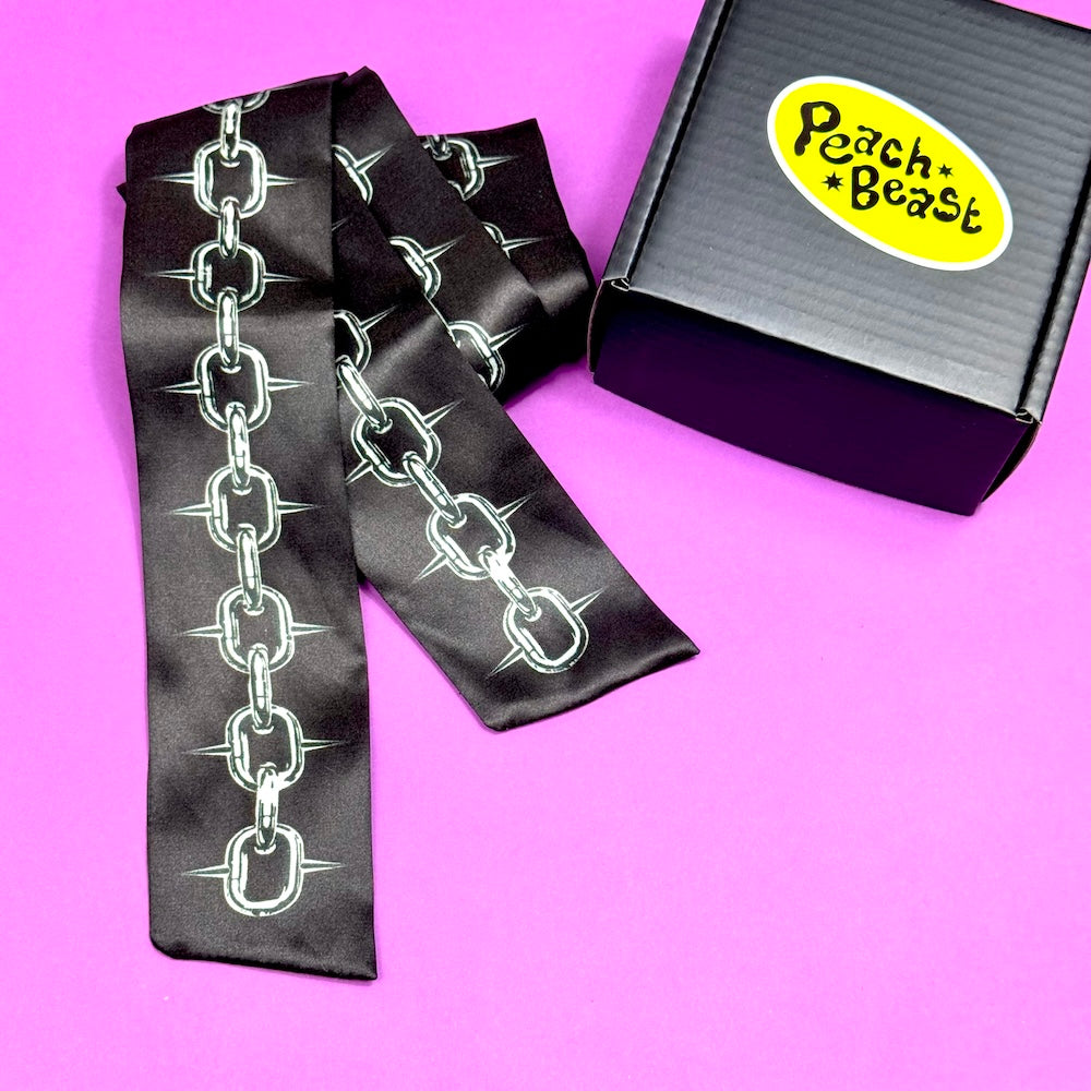 Chain Silk Hair Ribbon