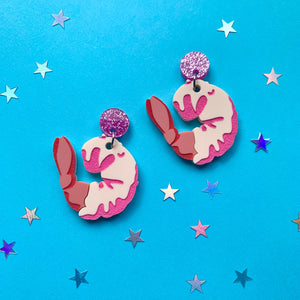 shrimp emoji earrings