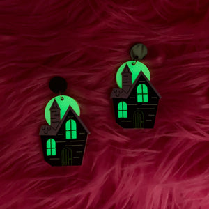 haunted house earrings