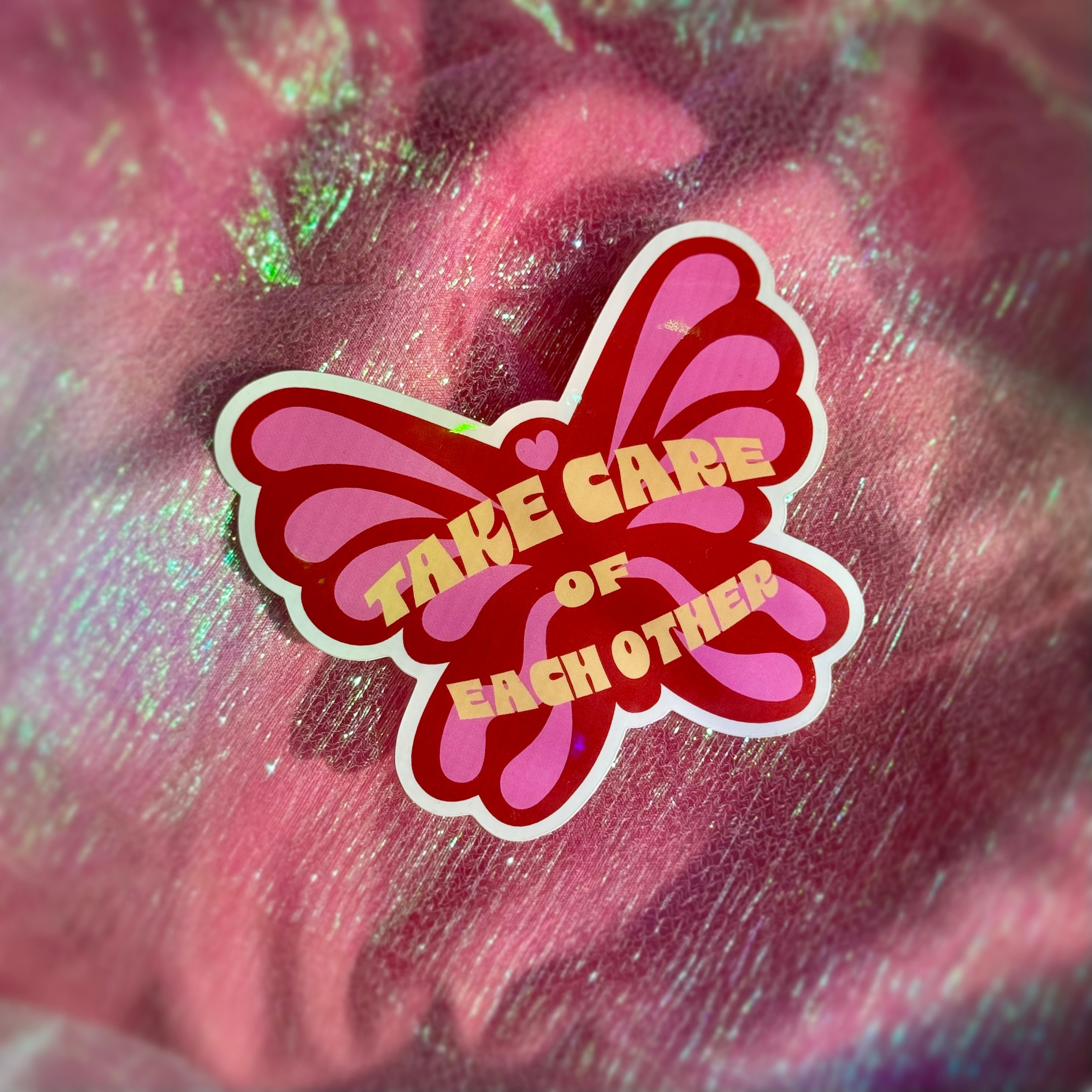 Take Care Text Message Sticker Take Care Sticker – Peach Beast