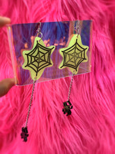 Load image into Gallery viewer, spider web earrings (glow in the dark)