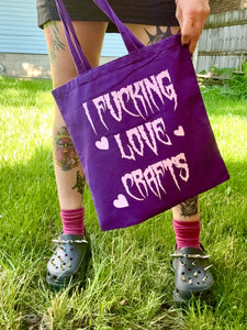 fucking love crafts tote bag