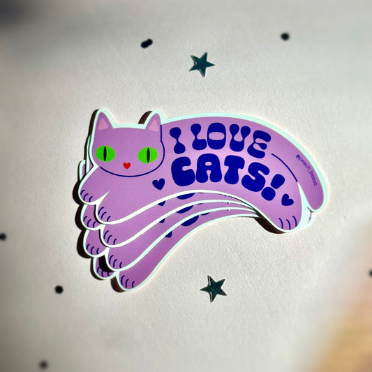 I Love Cats Sticker