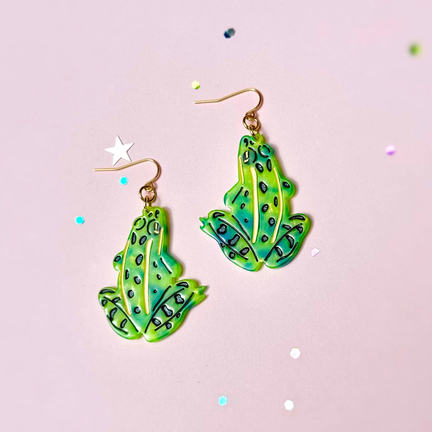 Leopard Frog Earrings
