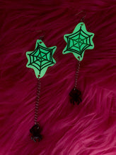 Load image into Gallery viewer, spider web earrings (glow in the dark)