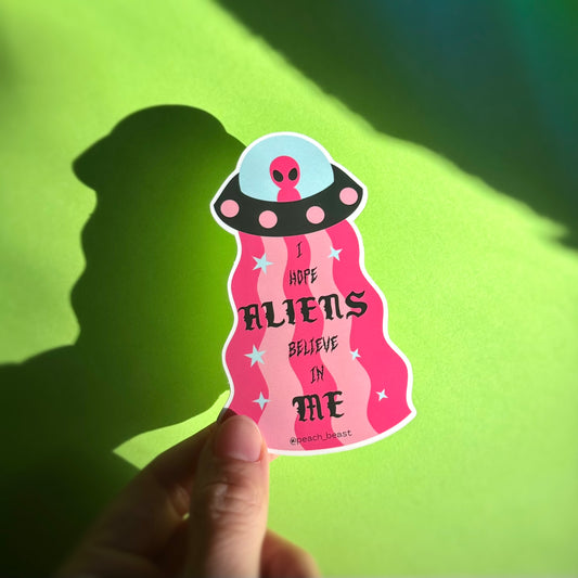 Aliens UFO Sticker