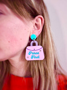 purse first earrings