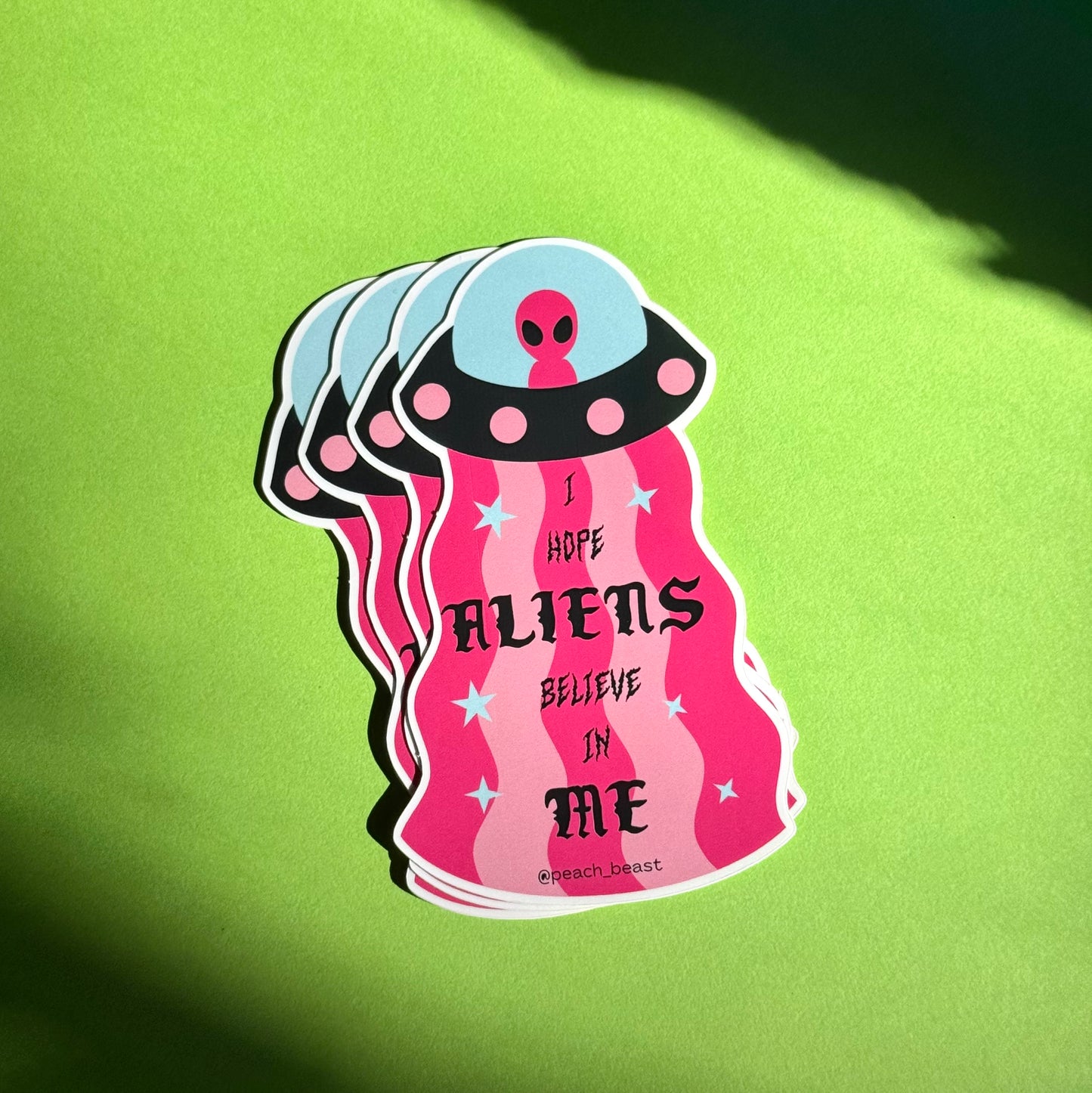 Aliens UFO Sticker