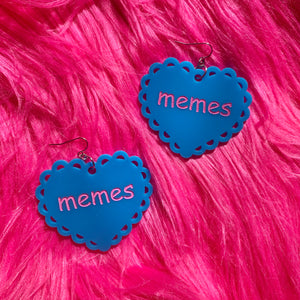 memes heart earrings