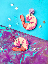 Load image into Gallery viewer, shrimp emoji earrings