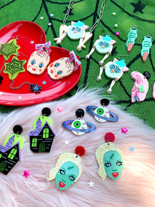 zombie barbie earrings