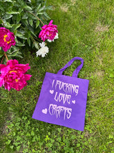 Load image into Gallery viewer, fucking love crafts tote bag