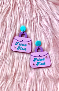 purse first earrings