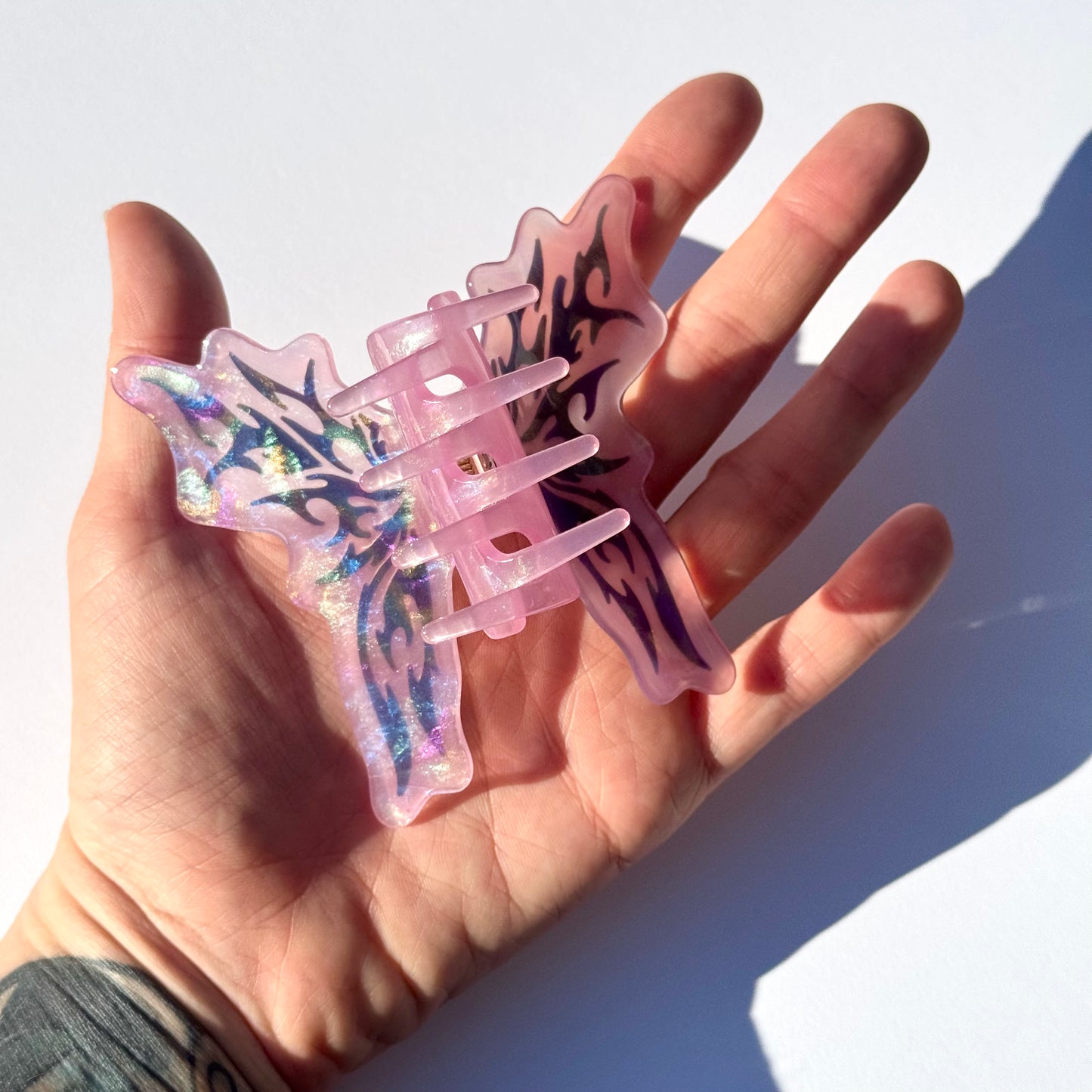 S-Butterfly Tattoo Hair Claw