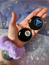 Load image into Gallery viewer, magic 8 ball earrings