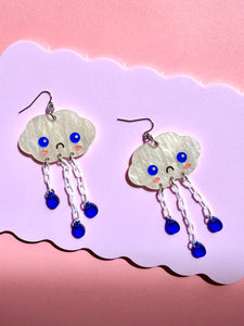 sad cloud earrings