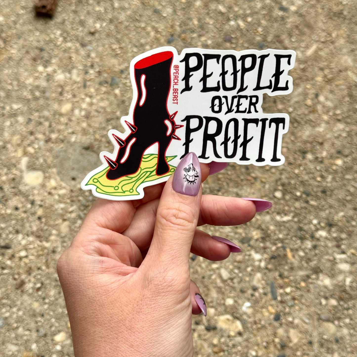 People Over Profit Sticker