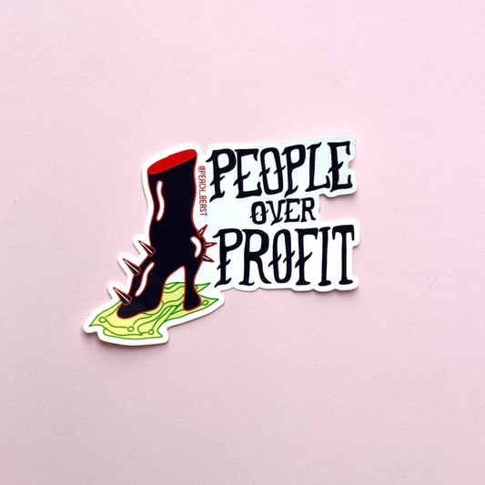 People Over Profit Sticker