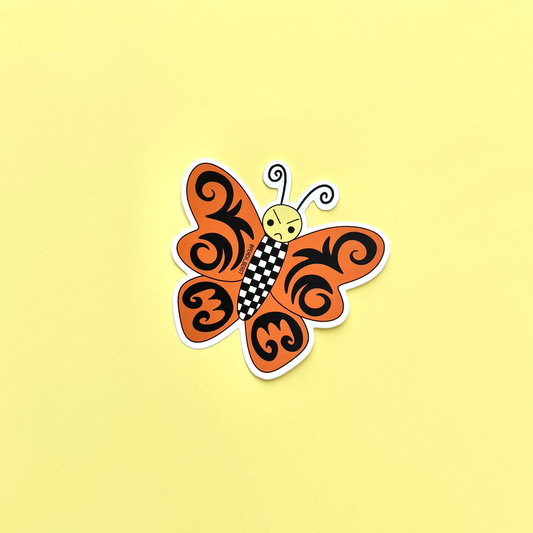 Grumpy Butterfly Sticker