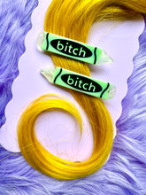 Load image into Gallery viewer, bitch hair clips green