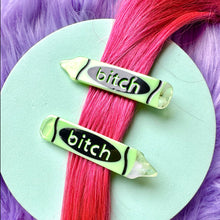 Load image into Gallery viewer, bitch hair clips green