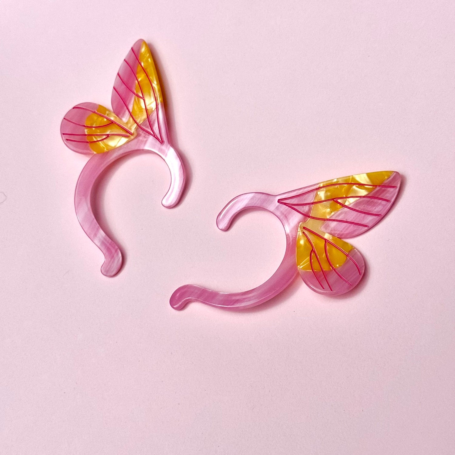 Rosy Maple Moth Ear Cuffs