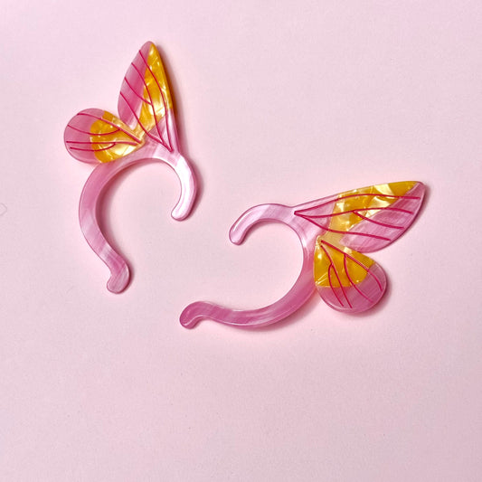 Rosy Maple Moth Ear Cuffs