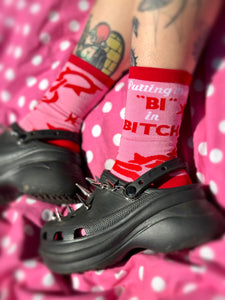 Putting The Bi In Bitch Socks