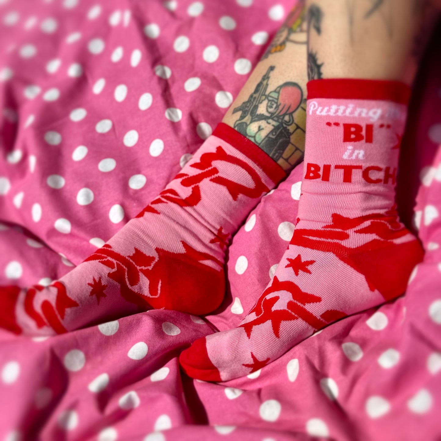 Putting The Bi In Bitch Socks