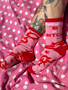 Putting The Bi In Bitch Socks