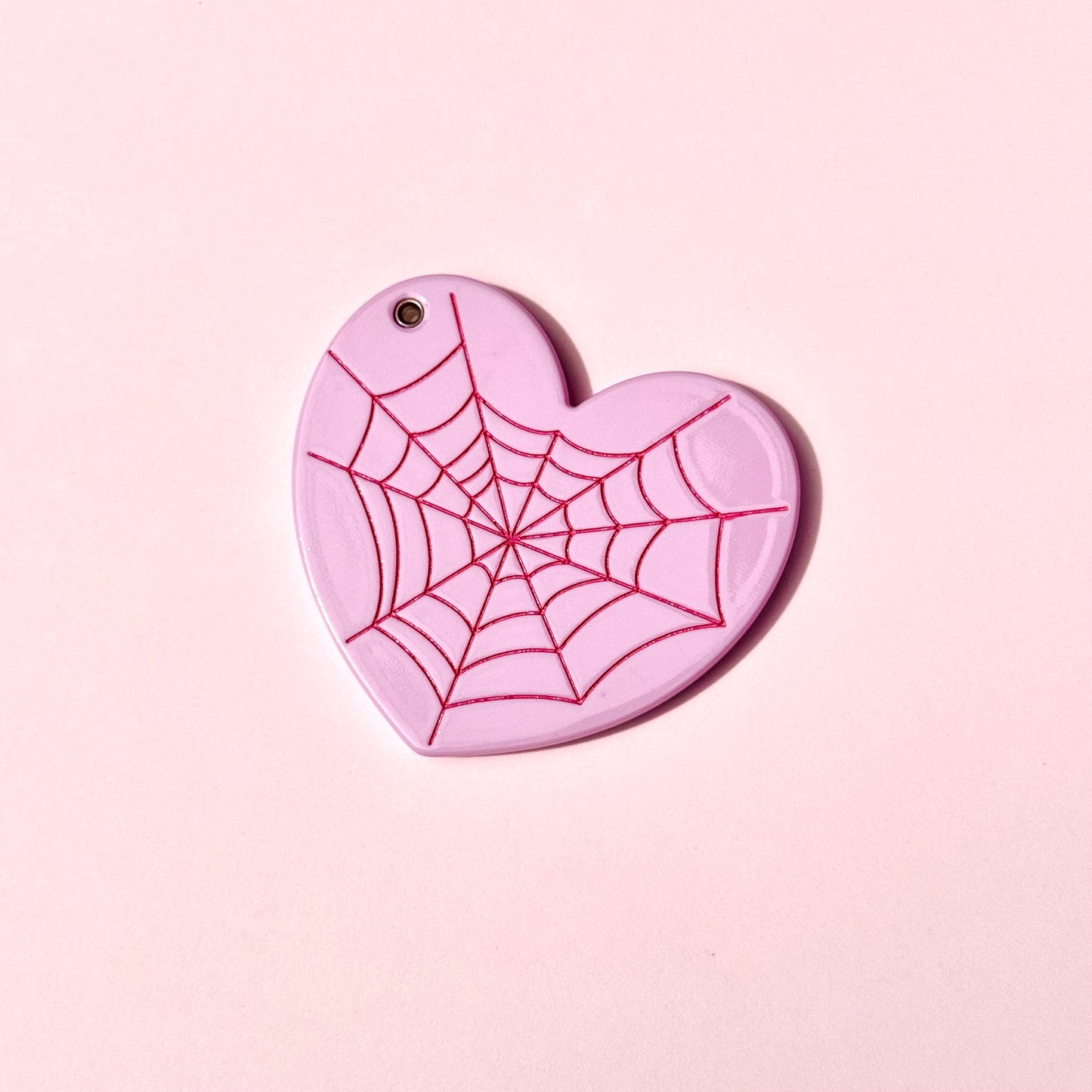 Pink Spider Web Pocket Mirror