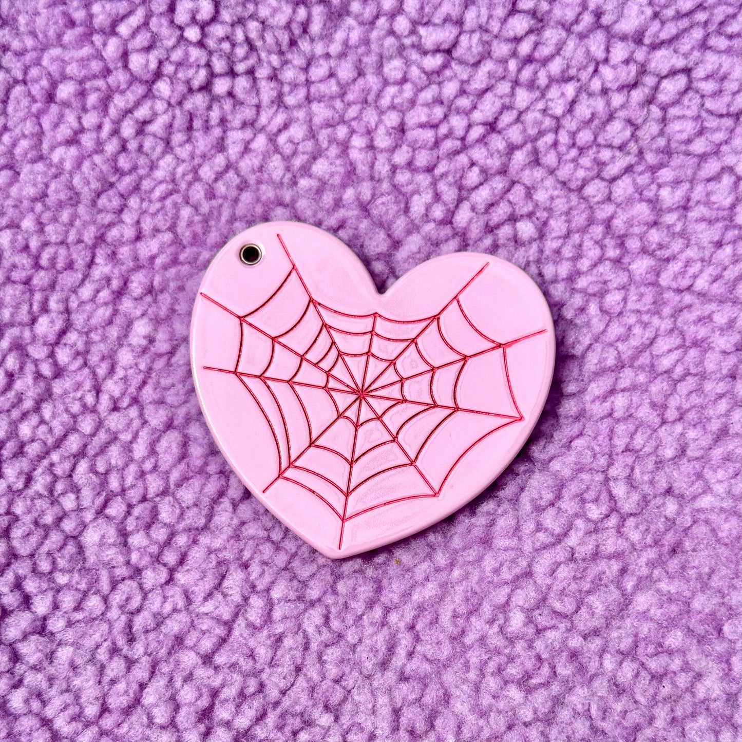 Pink Spider Web Pocket Mirror