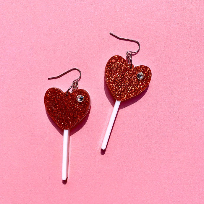 sucker for love earrings