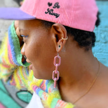 Load image into Gallery viewer, chrome chain earrings