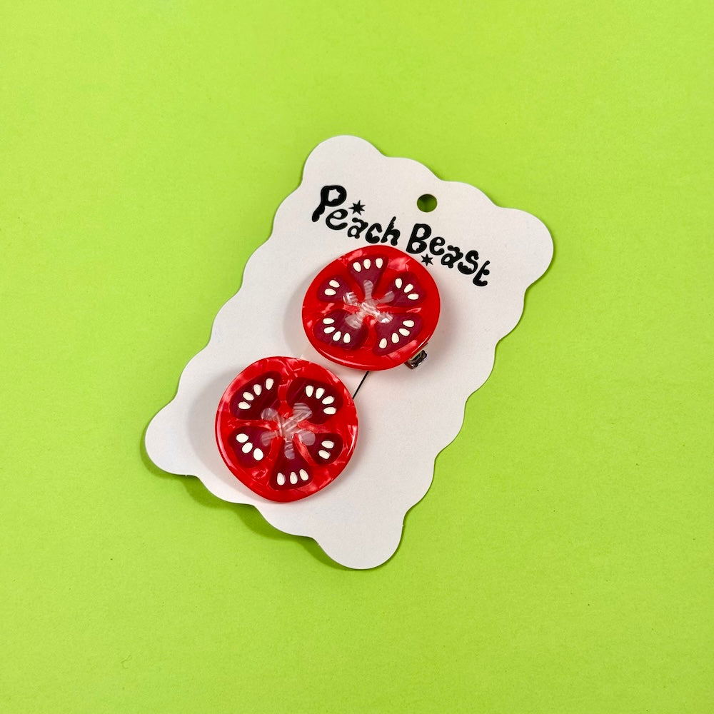 Tomato Hair Clip Set