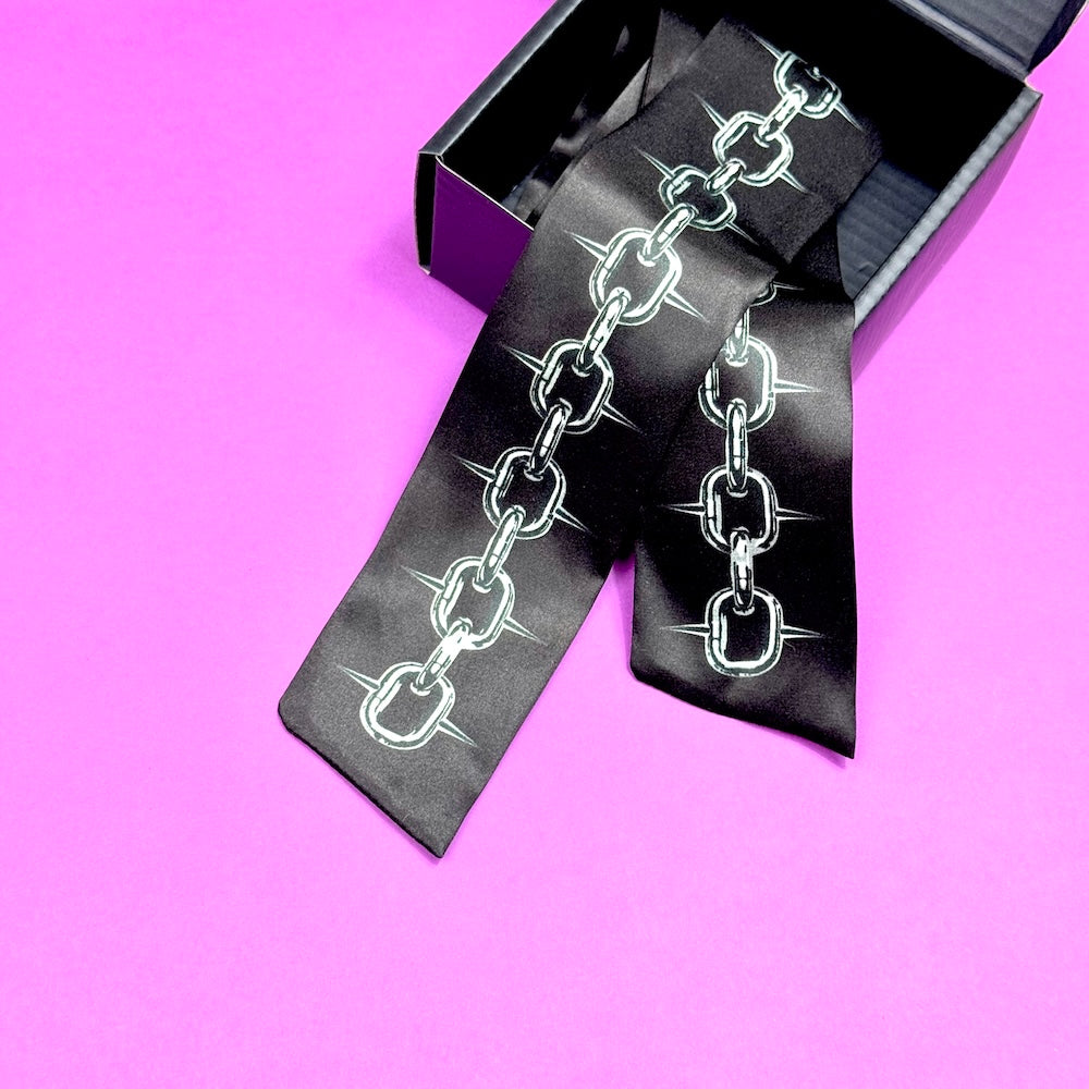 Chain Silk Hair Ribbon