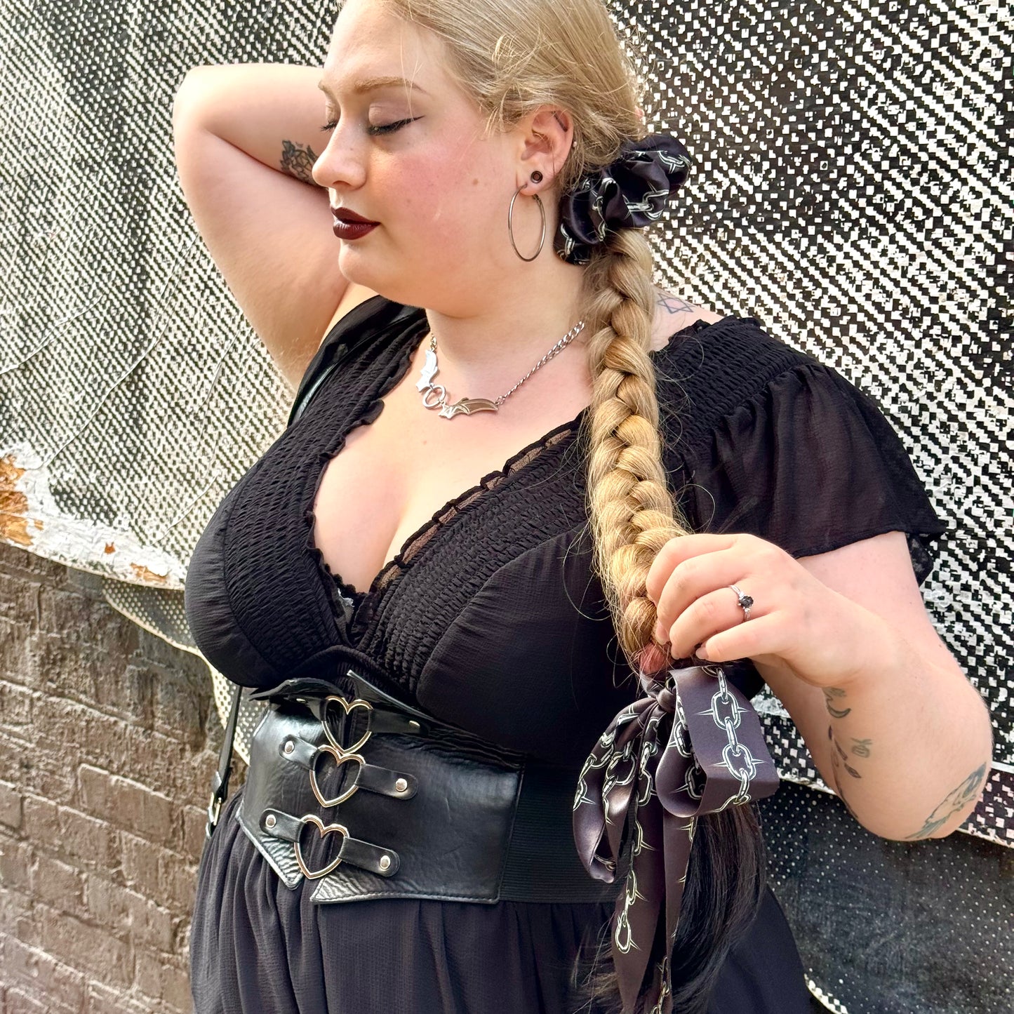 Chain Silk Hair Scrunchie