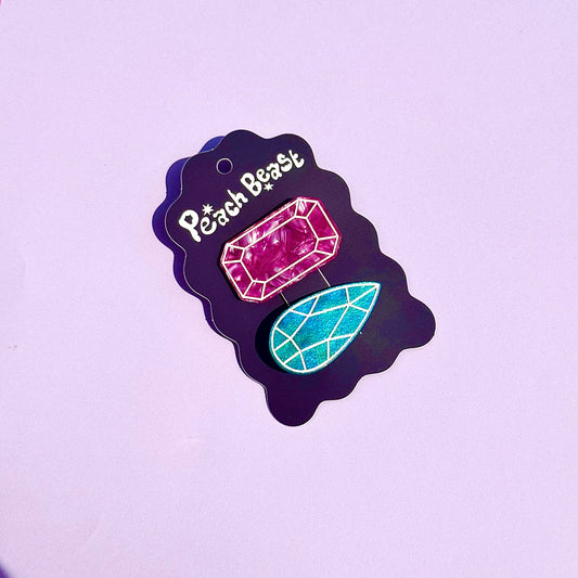 Gemstones Hair Clip Set