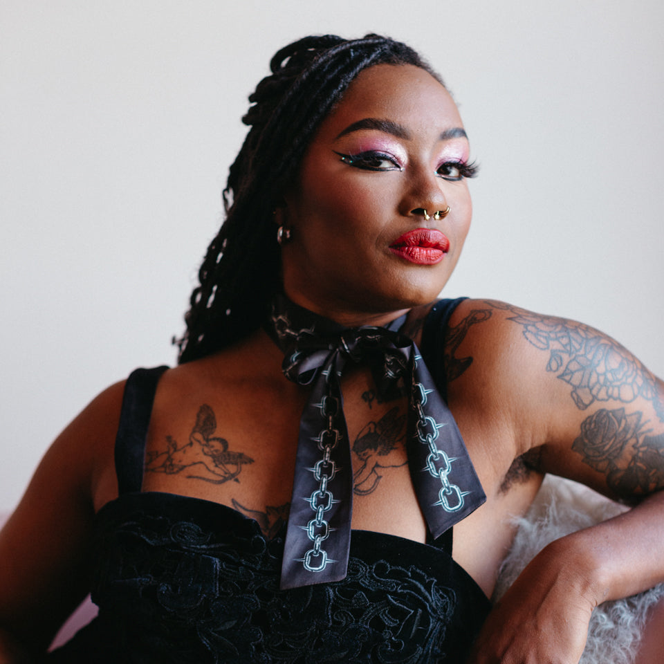 Chain Silk Hair Ribbon