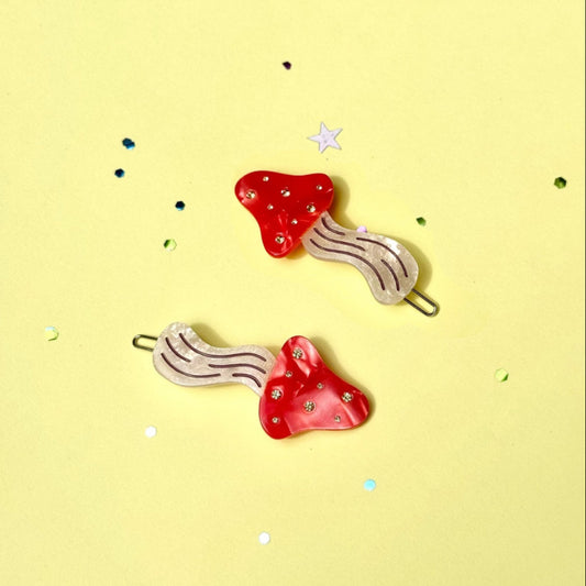 Magical Mushroom Hair Clip Set