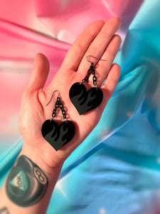 Blackened Heart earrings