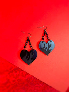 Blackened Heart earrings