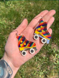 rainbow roller earrings